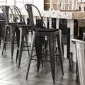 Flash Furniture Black Metal Stool with Black Poly Seat ET-3534-30-BK-PL1B-GG